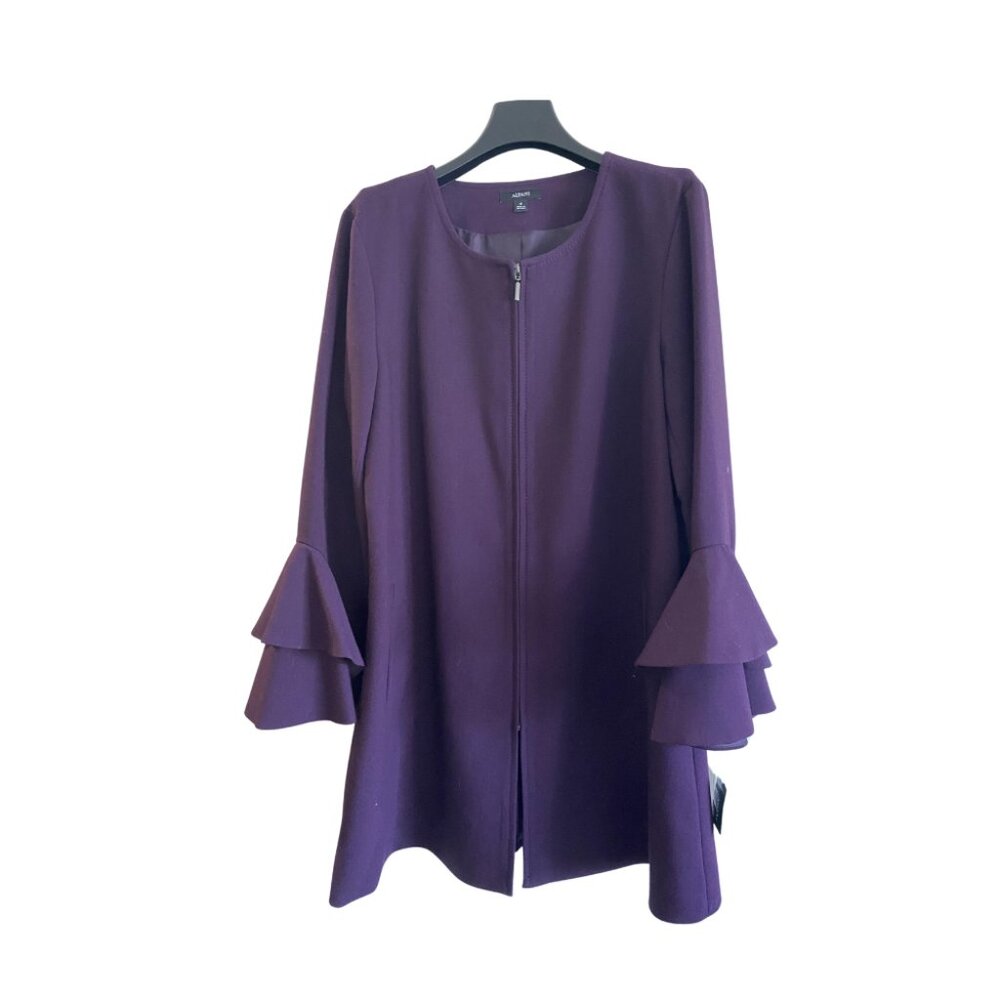 Alfani Purple Suit Jacket with Ruffle Sleeves - Size M
